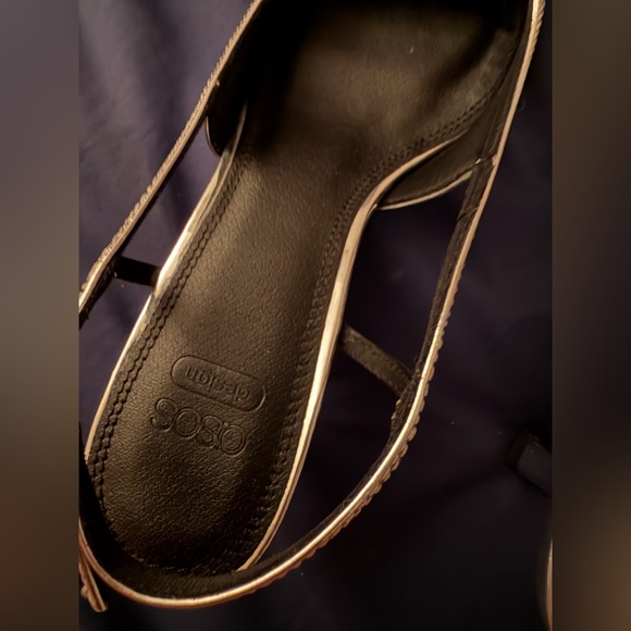 Aldo silver slingback kitten heels pointy toe low heel adjustable party 9 - Picture 5 of 5